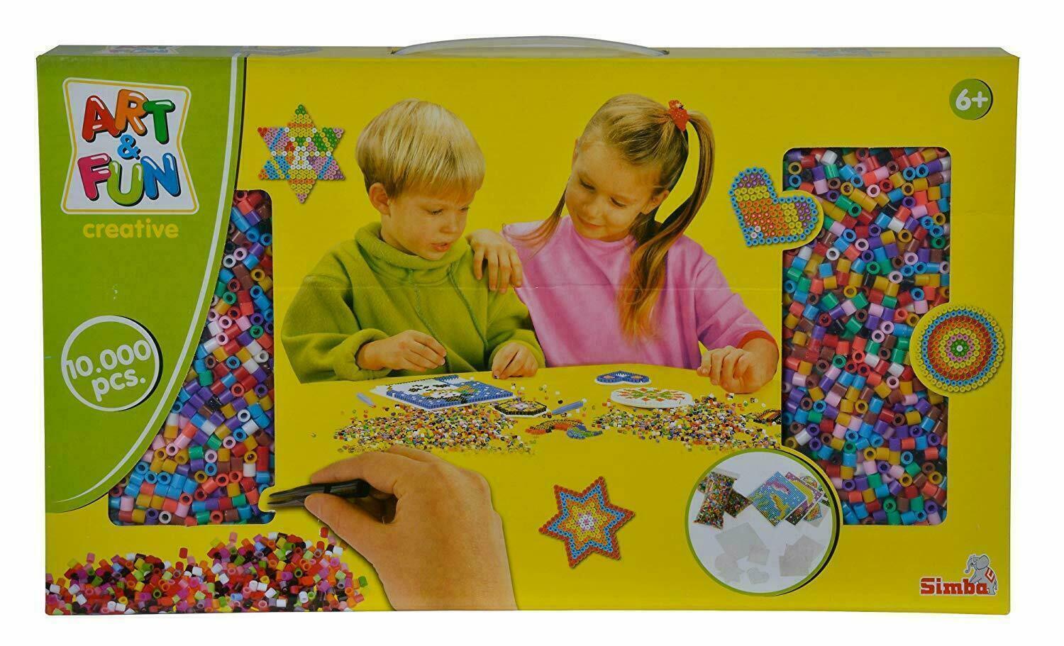 Simba Art & Fun creative Bügelperlen-Set 10.000 Perlen & 5 Steckplatten NEU 5719